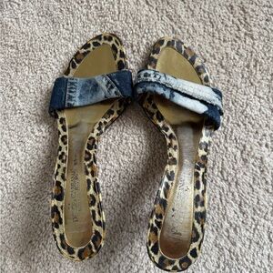 Dolce & Gabbana Y2K Denim Kitten Heel Slide Sandals Size EU 37.5/ US 7